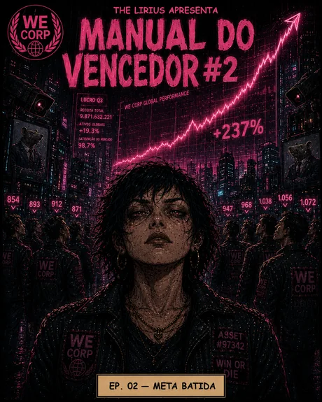 Arte de Meta Batida com símbolos do controle corporativo
